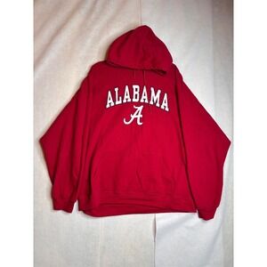 Alabama Crimson Tide Hoodie Red NCAA Script A Logo Sweatshirt Mens XL 1090
